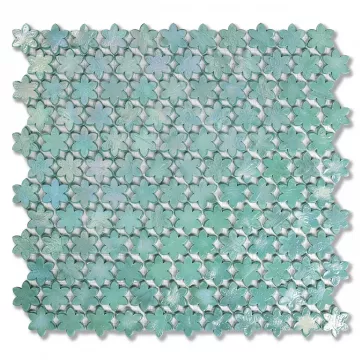 Sicis Petites Fleurs F13 Water Lily Glass Mosaic Tile